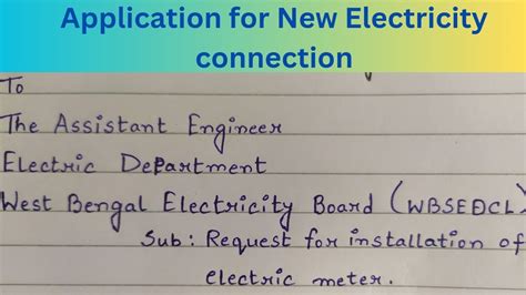 Application for New Electricity Connection for Home or .
